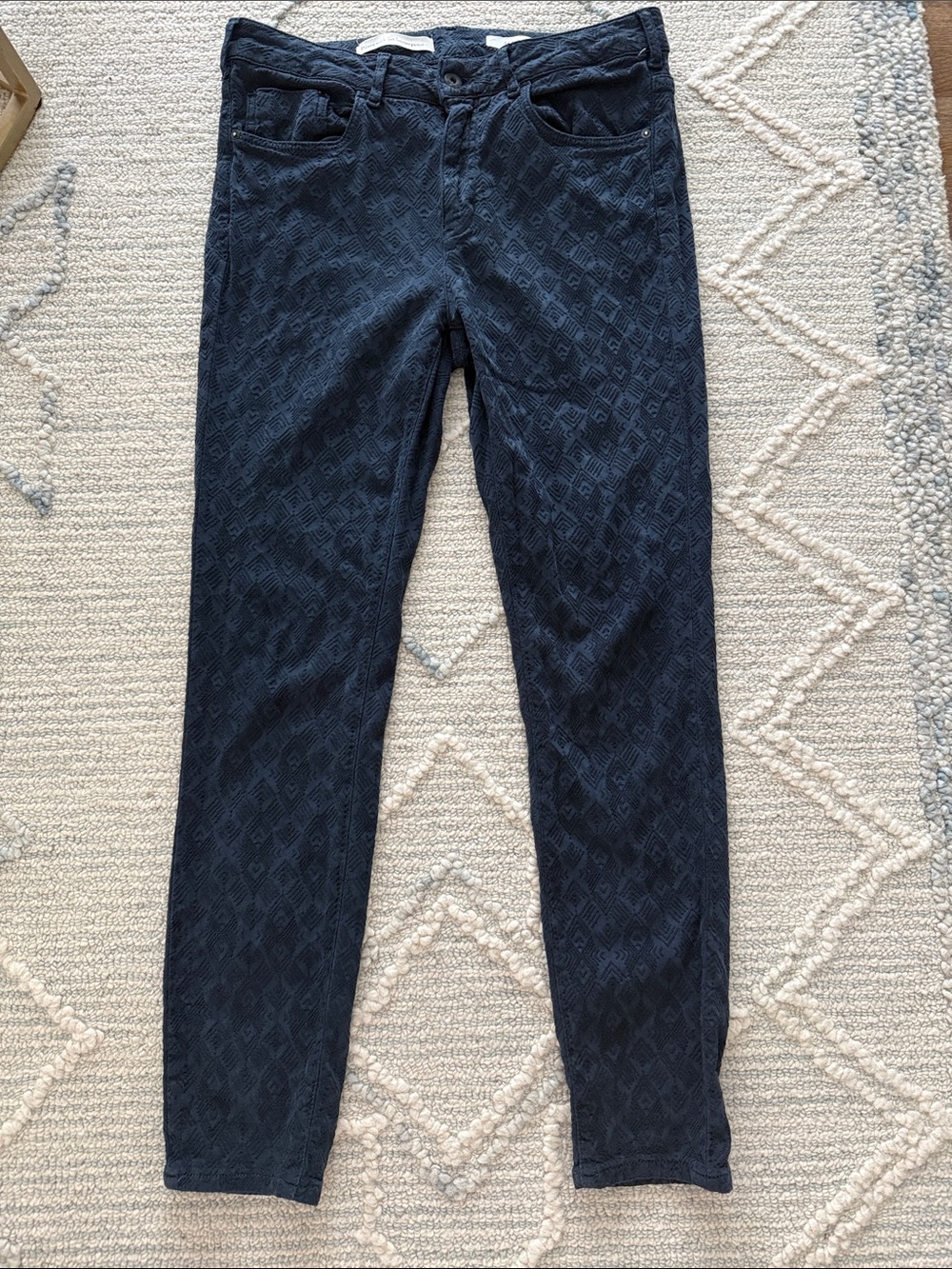 Pilcro Anthropologie Script Navy Pants Size 30